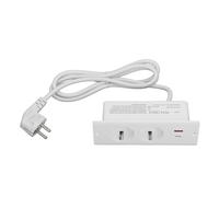 Los mercados ahuecados del zócalo 2 con el Puerto de PD20W USB C USB A integraron la Tira del Poder de los Muebles el Cable del 1,5m (Blanca)
