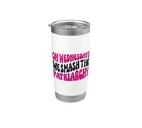 Los miércoles aplastamos el patriarcado Feminismo Feminista Rosa Vaso térmico de acero inoxidable de doble pared