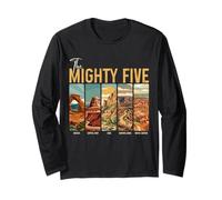 Los Mighty Five National Parks Utah Souvenir Vintage Manga Larga