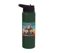 Los monos no ven el mal, no oyen el mal, no hablan el mal Stainless Steel Insulated Water Bottle
