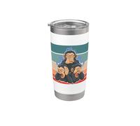 Los monos no ven el mal, no oyen el mal, no hablan el mal Vaso térmico de acero inoxidable de doble pared