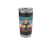 Los monos no ven el mal, no oyen el mal, no hablan el mal Vaso térmico de acero inoxidable de doble pared