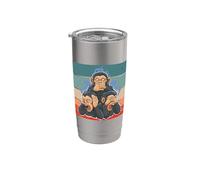 Los monos no ven el mal, no oyen el mal, no hablan el mal Vaso térmico de acero inoxidable de doble pared