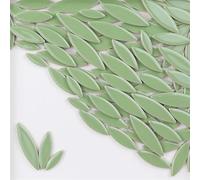 Los mosaicos de cristal, Azulejos de mosaico autoadhesivos de cerámica con forma de pétalo de hoja, multicolor, 4 mm de grosor, 85 g(Light Green)
