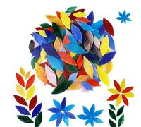 Los mosaicos de cristal, Mosaicos autoadhesivos de pétalos cortados a mano, vitrales multicolores, paquete de 100