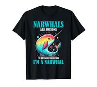 Los narvales Divertidos Amantes de los narvales Son un Humor increíble en el océano Camiseta gráfica económica, Hombre, Negro, S