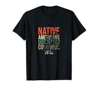 Los nativos Americanos descubrieron a los Indios del Orgullo de Colón Camiseta, Hombre, Negro, S