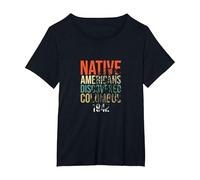 Los nativos Americanos descubrieron a los Indios del Orgullo de Colón Camiseta, Mujer Tallas Grandes, Negro, 4XL Grande