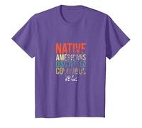 Los nativos Americanos descubrieron a los Indios del Orgullo de Colón Camiseta, Niños, Morado Jaspeado, 8 años