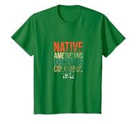 Los nativos Americanos descubrieron a los Indios del Orgullo de Colón Camiseta, Niños, Verde Kelly, 12 años