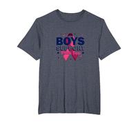 Los niños apoyan a los aliados de concienciación sobre el cáncer de Mama de Pink Too Camiseta, Hombre Tallas Grandes, Azul Jaspeado, 2X Alto