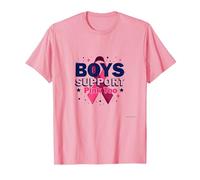 Los niños apoyan a los aliados de concienciación sobre el cáncer de Mama de Pink Too Camiseta, Hombre, Rosado, XL