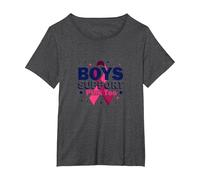 Los niños apoyan a los aliados de concienciación sobre el cáncer de Mama de Pink Too Camiseta, Mujer Tallas Grandes, Jaspeado Oscuro, 2XL Grande