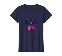 Los niños apoyan a los aliados de concienciación sobre el cáncer de Mama de Pink Too Camiseta, Mujer, Azul Marino, 3XL
