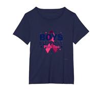 Los niños apoyan a los aliados de concienciación sobre el cáncer de Mama de Pink Too Camiseta, Mujer Tallas Grandes, Azul Marino, 2XL Grande