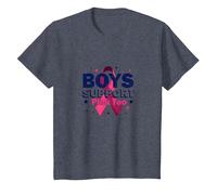 Los niños apoyan a los aliados de concienciación sobre el cáncer de Mama de Pink Too Camiseta, Niños, Azul Jaspeado, 2 años