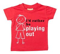 Los niños i 'd Más Bien Be Reproducción de Out Camiseta para bebé disponible en tamaños 0 - 6 meses a 14 - 15 años hijo Stick persona rojo rosso Talla:3-4 años