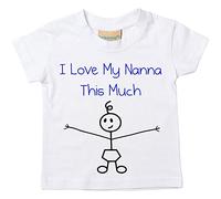 Los niños i love my Nanna esto mucho disponible en tamaños camiseta para bebé 0 - 6 meses a 14 - 15 años hijo Stick persona blanco blanco Talla:9-11 años