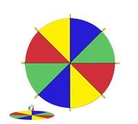 Los niños juegan paracaídas, paracaídas para niños, Niños coloridos paracaídas con asas, Entretenimiento familiar, juegos cooperativos carpas interiores al aire libre