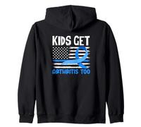 Los niños también Tienen Artritis Bandera de Estados Unidos Concientización sobre la Artritis Juvenil Sudadera con Capucha