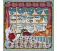 Los niρos estaban acurrucados con cuentas Kit de punto de cruz Mill Hill 2018 Una visita de la serie St Nick Quartet MH171832