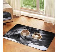 Los Ojos Azules del Lobo de Invierno,Tapete Impermeable para Comida de Mascotas, manteles Individuales para Comida y Agua para Perros y Gatos, tapetes de Cuero sintético para Comida.,40x60cm