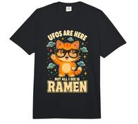 Los ovnis están aquí Pero Todo lo Que Veo es Ramen Divertido Lindo Gato Foodie Comfort Colors Adult Heavyweight T-Shirt