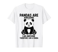 Los Pandas Son Impresionantes Soy Impresionante por lo Tanto, Soy un Panda Camiseta gráfica económica, Hombre, Blanco, S