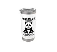 Los pandas son impresionantes Soy impresionante Por lo tanto, soy un panda Vaso térmico de acero inoxidable de doble pared