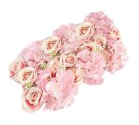 Los paneles de pared florales 3D para la boda y la decoración del acontecimiento, rosas de seda y hortensias, instalación fácil de los 50 x 22cm (8#)