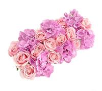Los paneles de pared florales 3D para la boda y la decoración del acontecimiento, rosas de seda y hortensias, instalación fácil de los 50 x 22cm (6#)