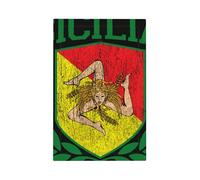 Los paneles de pared modernos para interruptores con la bandera de Sicilia y laureles están diseñados con materiales de PC.