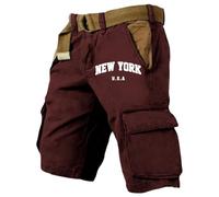 Los pantalones cortos cargo para hombre sueltos y cómodos con muchos bolsillos están fabricados con material transpirable. Son ideales para actividades diarias informales y ejercicios deportivos