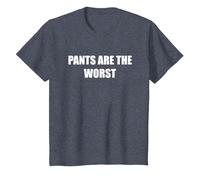 Los Pantalones Son los peores Camiseta, Niños, Azul Jaspeado, 6 años