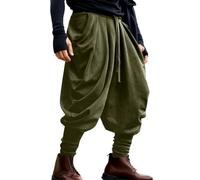 Los pantalones versátiles e informales de lino con cordón se sienten holgados y tienen un corte estrecho, ideal para cualquier persona, verde, XL