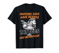 Los papás Impresionantes Tienen Tatuajes en la Barba y montan Motocicletas Motorista Camiseta