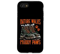 Los paseos por la naturaleza son mejores con patas fangosas caminando con perro Carcasa para iPhone SE (2020) / 7 / 8