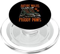 Los paseos por la naturaleza son mejores con patas fangosas caminando con perro PopSockets PopGrip para MagSafe