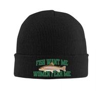 Los Peces me Quieren Las Mujeres me temen Meme Gorro de Punto Gorros Sombrero de otoño e Invierno Gorra Nueva cálida para Hombres Mujeres Regalos Viajes Acampada al Aire Libre