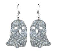 Los pendientes con frases atraen las miradas en este Halloween con encantadores pendientes que reflejan el espíritu de la joya de anillo de doble agujero, talla única, Plástico, Sin piedra preciosa