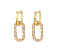 Los pendientes del oro para las mujeres, circón del oro 18k incrustaron los pendientes con geométrico ahuecan hacia fuera el pendiente rectangular personalizado