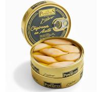 LOS PEPERETES Chipirones en Aceite de Oliva 120 g | Marisco Gallego Gourmet | Conserva Artesanal del Atlántico con Aceite de Oliva Virgen Extra | Chipiron Tierno y Natural