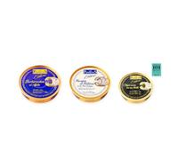 los peperetes conservas Berberechos Ajillo, Navajas Natural y Chipirones Tinta 120g pack 3 latas 3 piezas