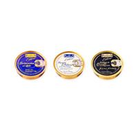 los peperetes conservas Berberechos Ajillo, Navajas Natural y Ventresca Bonito Mantequilla pack 3 latas 3 piezas