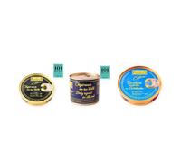 los peperetes conservas Chipirones Tinta 120g, Chipirones Tinta 460g y Sardinillas Escabeche pack 3 latas