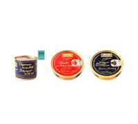 los peperetes conservas Chipirones Tinta 460g, Bonito Aceite Oliva y Ventresca Bonito Mantequilla pack 3 latas 3 piezas