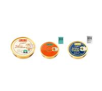 los peperetes conservas Mejillones Escabeche 10-12, Caviar Erizo y Sardinillas Aceite Oliva pack 3 latas