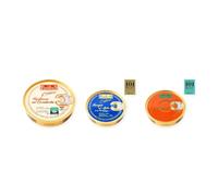 los peperetes conservas Mejillones Escabeche 10-12, Navajas Ajillo y Caviar Erizo pack 3 latas 3 piezas