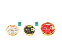 los peperetes conservas Ostras Escabeche, Chipirones Tinta 120g y Pulpo Aceite Oliva pack 3 latas