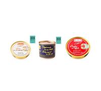 los peperetes conservas Ostras Escabeche, Chipirones Tinta 460g y Pulpo Ajillo pack 3 latas 3 piezas